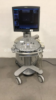 Siemens Acuson Antares Premium Edition Ultrasound Scanner Model No 10032746 *S/N 114612* **Mfd 2007** Software Version 200.0.089 Product Version 5.0 with 3 x Transducers / Probe (VFX9-4, VFX13-5 and CH6-2) (Powers Up)