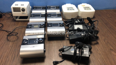 Mixed Lot Including 7 x ResMed Escape CPAP Units with 4 x AC Power Supplies (All Power Up) 1 x DeVilbiss Blue Auto Plus CPAP Units with 1 x DeVilbiss DV6 Series Heated Humidifier Unit 1 x AC Power Supply (Powers Up) 2 x DeVilbiss Sleepcube (Powers Up)