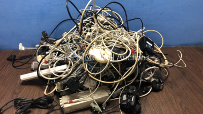 Job Lot of Various Patient Monitoring Cables Including ECG Leads, SpO2 Leads, NIBP Hoses and Cuffs