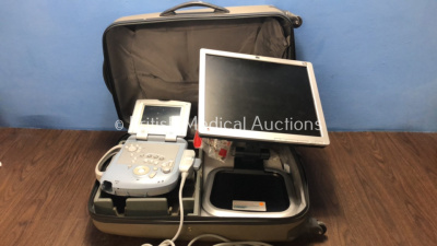 Zonare Medical Systems Z One Portable Scanner with 1 x Zonare Medical Systems P4-1c Transducer / Probe, 1 x Zonare Medical Systems L10-5 Transducer / Probe and 1 x HP L1750 Monitor In Carry Case (Untested Due to No Power Supply and Missing Battery) *03512