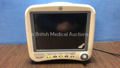 GE Dash 4000 Patient Monitor Including ECG, NBP, CO2, BP 1/2, BP 2/4, SpO2 and Temp/CO Options (Powers Up with Blank Screen and Damaged Handle-See Photos)