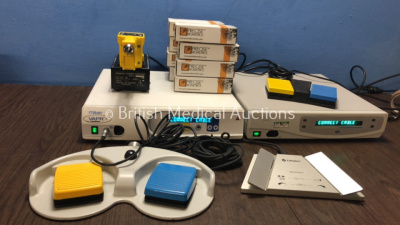 Mixed Lot Including 1 x Mitek VAPR 3 Electrosurgical Unit with Footswitch (Powers Up) 1 x VersaPoint Gynecare Unit with Linvatec Footswitch (Powers Up) 1 x Sonacel Phaser Charger (No Power) 8 x Precise Biometrics Finger Readers (All Unused in Box)