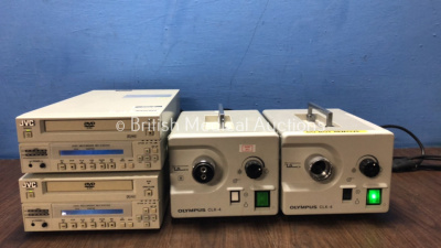 Mixed Lot Including 2 x JVC BD-X201M DVD Recorders (Both Power Up) 2 x Olympus CLK-4 Light Source Units (1 Powers Up, 1 No Power) *RI*