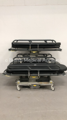 3 x Anetic Aid Hydraulic Patient Trolleys with 3 x Mattresses (Hydraulics Tested Working)