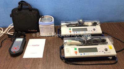 Mixed Lot Including 1 x Bodyflow P2CH Portable Therapeutic Portable Device with Manual and AC Power Supply (Powers Up) 1 x Fisher & Paykel MR850AEK Respiratory Humidifier Unit (Powers Up) 2 x Alaris IVAC PCAM Syringe Pumps (Both Power Up with Blank Screen