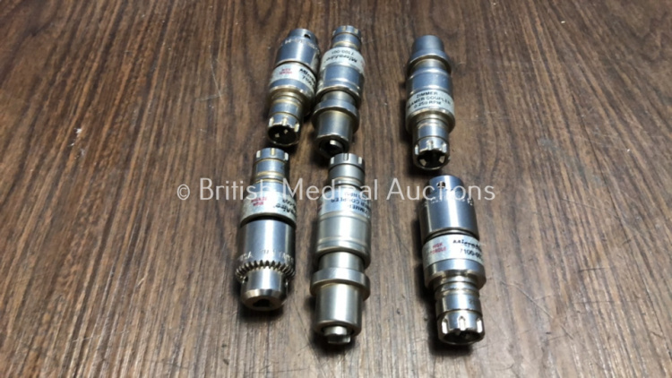 3 x Microaire 7100-001 Zimmer Reamer Couplers and 3 x Microaire Jacobs 1/4" Drill Couplers *S/N 1141 / 6001 / 1733 / 2133 / 1137 / 1100*