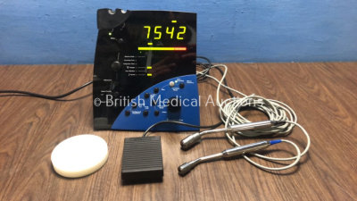 BriTec EuroRad EuroProbe Control Console with 2 x Handpieces and Footswitch (Powers Up, 1 x Probe Missing Casing - See Photo)