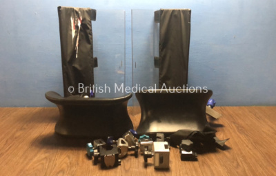 Job Lot of Operating Table Attachments Including 2 x Stirrups, 2 x Patient Side Supports and Clamps