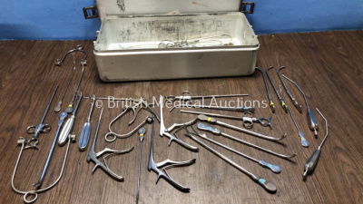 Job Lot of Surgical Instruments with Metal Tray