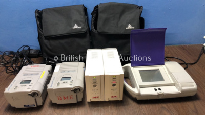 Mixed Lot Including 2 x Respironics BiPAP Synchrony Units with 2 x AC Power Supplies and 2 x Carry Bags (Both Power Up) 2 x APC 500 Back-UPS Units (Both Power Up) 1 x Urodyn+ Ref UD2A1001-UK Urine Flowmeter (Untested Due to No Power Supply) *01335 / BB040