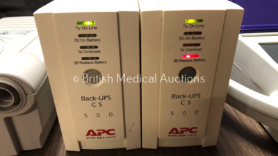 Mixed Lot Including 2 x Respironics BiPAP Synchrony Units with 2 x AC Power Supplies and 2 x Carry Bags (Both Power Up) 2 x APC 500 Back-UPS Units (Both Power Up) 1 x Urodyn+ Ref UD2A1001-UK Urine Flowmeter (Untested Due to No Power Supply) *01335 / BB040 - 4