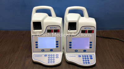 2 x Medtronics ACT Plus Automated Coagulation Timers *Software Versions - 1.1.3 and 1.1.4 (Both Power Up) *S/N ACT2012311 / ACT2012312*