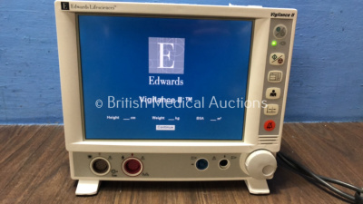 Edwards Lifesciences Vigilance II Patient Monitor Including SvO2 and NIBP Options (Powers Up)