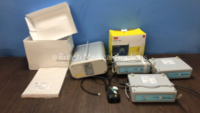 Mixed Lot Including 7 x GE ECG Paper Packs, 3 x Dyna Form Mercury Advance Mattress Pumps (All Power Up) 1 x Likorall 242 S Hoist Motor, 1 x Reynolds Medical Tracker 2 NIBP Unit (Untested Due to No Power Supply) Large Quantity of 3M E-A-R Ear Plugs *S/N 80