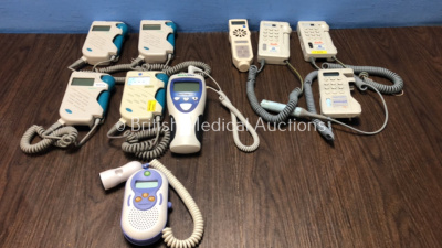 Job Lot of Doppler Units Including 4 x Baby Sonic Doppler Units (All Power Up) 1 x SonicAid One Doppler Unit (Powers Up) 2 x Huntleigh Dopplex Doppler Units (1 Powers Up, 2 No Power with Slight Damage-See Photos) 1 x Oxford Sonicaid Doppler Unit (Powers U