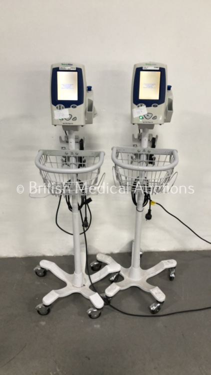 2 x Welch Allyn Spot Vital Signs Monitor on Stands (Both Power Up)