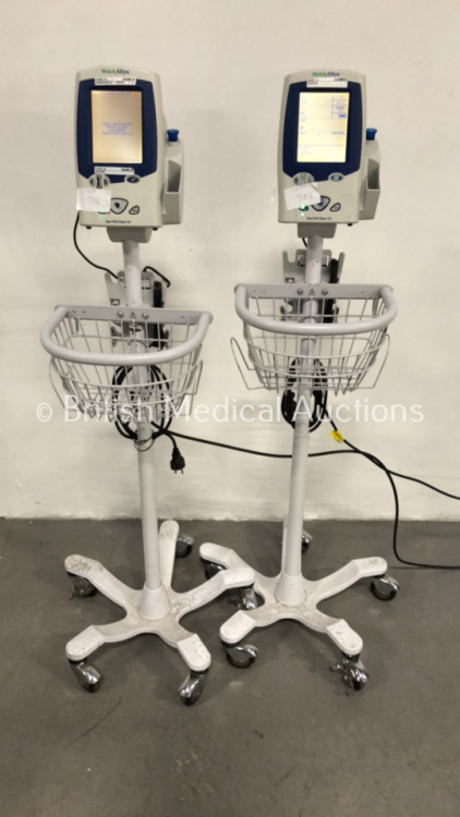 2 x Welch Allyn Spot Vital Signs Monitor on Stands (Both Power Up)