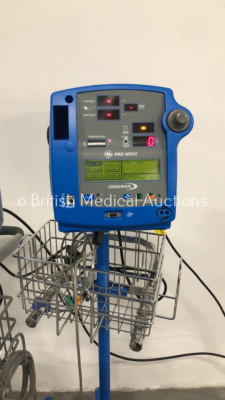 1 x GE Dinamap Pro 300 Vital Signs Monitor on Stand and 1 x GE Dinamap Pro 400 V2 Vital Signs Monitor on Stand (Both Power Up) *S/N 010M1897024 / 2018808001* - 2