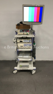 Olympus Stack System with Sony Monitor, Olympus OES UHI-3 Insufflator, Olympus Evis Exera II CV-180 Camera Control Unit, Olympus Evis Exera II CLV-180 Light Source, Olympus OTV-S7H -1N Camera Head and Sony UP-55MD Colour Video Printer (Powers Up) *S/N 780