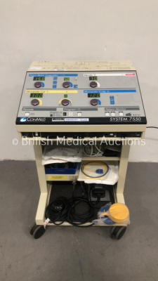 ConMed System 7550 Electrosurgical Generator +ABC Modes with Foot Switches and Accessories (Powers Up) (GH)