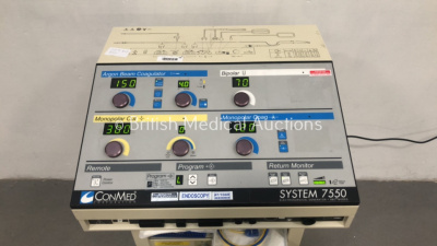 ConMed System 7550 Electrosurgical Generator +ABC Modes with Foot Switches and Accessories (Powers Up) (GH) - 2