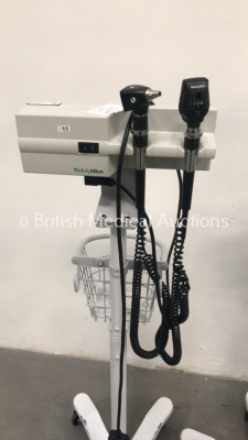 3 x Welch Allyn Otoscope / Ophthalmoscope Sets on Stands (Missing Some Heads - See Pictures) - 4