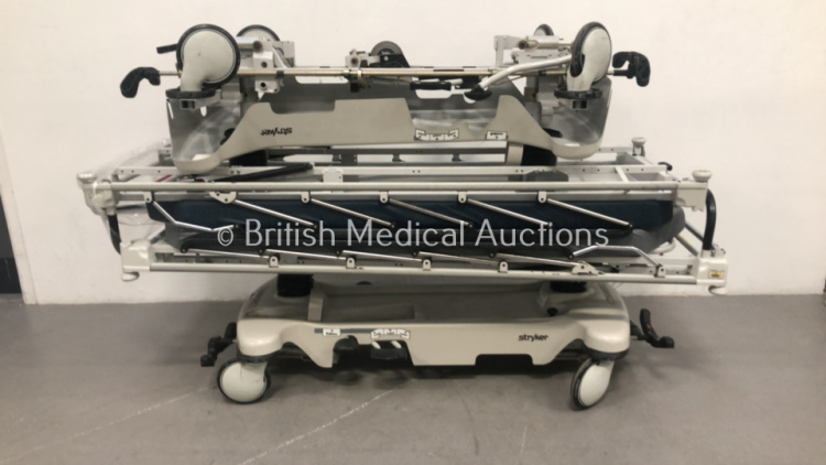 2 x Stryer Transport Trolleys with Mattresses (Hydraulics Tested Working) *S/N 0904033542* (95640003663)