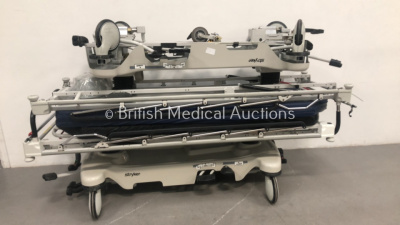 2 x Stryer Transport Trolleys with Mattresses (Hydraulics Tested Working) *S/N 0904033603* (95640003663)