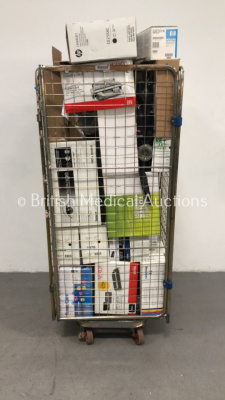 Cage of Mixed Printer Toner Cartridges Including HP and Q Connect (Cage Not Included)