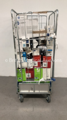 Cage of Mixed Printer Toner Cartridges Including HP and Q Connect (Cage Not Included)