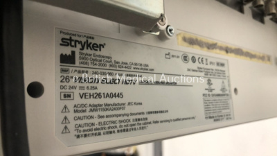 Stryker Vision Elect HDTV Surgical Viewing Monitor on Stand (Powers Up) *S/N VEH261A0445* C3/10 - 3