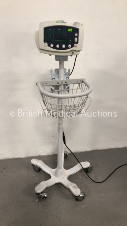 Welch Allyn 53N00 Vital Signs Monitor on Stand (Powers Up with Error - See Pictures)