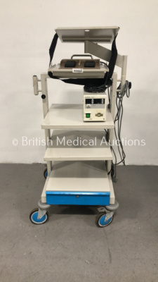 Stack Trolley with Olympus HPU-20 Heat Probe Unit and Olympus MAJ-526 Footswitch (Powers Up)