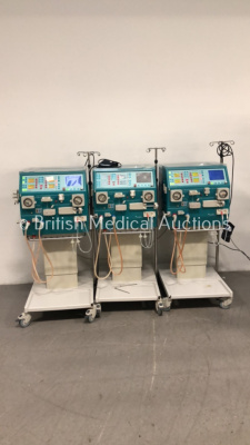 3 x Gambro AK 200 Ultra S Dialysis Machines Version 10.00 (2 x Power Up - 1 x Cut Plug)