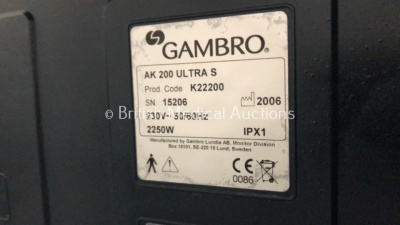 3 x Gambro AK 200 Ultra S Dialysis Machines Version 10.00 (2 x Power Up - 1 x Cut Plug) - 5