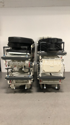 4 x Huntleigh Lifeguard Patient Trolleys with 4 x Mattresses (Hydraulics Tested Working)