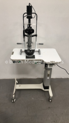 Haag Streit Bern BQ900 Slit Lamp with 2 x 12,5x Eyepieces on Motorized Table (Powers Up with Good Bulb) *S/N 14484* **Mfd 2008**