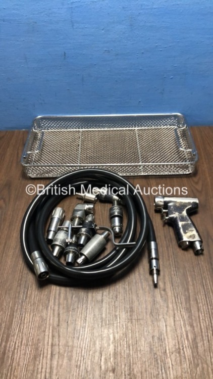 deSoutter Medical MPX-500 Handpiece with Attachments and Accessories in Metal Tray