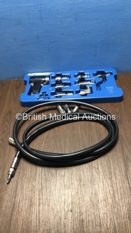 deSoutter Medical MPX-500 Handpiece with Attachments and Hoses in Tray