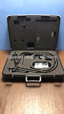 Olympus BF Type XP40 Bronchoscope in Case *S/N 1L0056T Mfd-2002* *Engineers Report: Optical System- 30 Plus BF, Angulation- Ok, Insertion Tube- Scratched, Stained, Minor Indentations, Light Transmission- Ok, Channels- Ok, Leak Check-Major Leak*