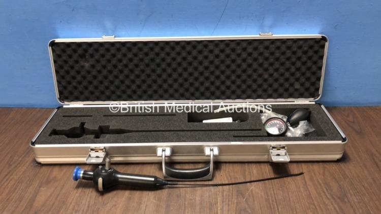 Atmos Pharyngo *S/N 406430* *Engineers Report: Optical System- Two Broken Fiber, Angulation- Ok, Insertion Tube-Bending Section Rubber Torn, Light Transmission- Ok, Channels- Ok, Leak Check- Leaking Bending Section Rubber, Accessories- 1 x Leak Tester, Co