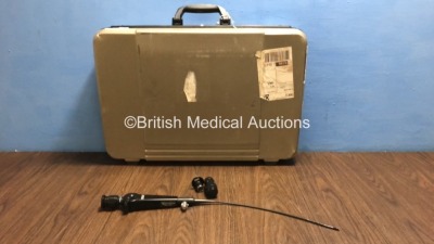 Pentax FNL-10RBS Laryngoscope with Pentax BS-LL1 Light Source in Case - Engineer's Report : Optical System - Multiple Broken Fibers, Angulation - Badly Crushed Bending Section, Insertion Tube - Crush Marks, Light Transmission - Broken Light Guide Bundle, 