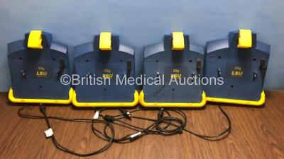 4 x Laerdal Suction Unit 20g LSU Wall Brackets with DC Power Supplies *S/N 78391334387 / 78200813166 / 78361334043 / 78371334075*