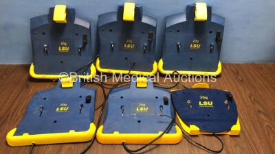 6 x Laerdal Suction Unit 20g LSU Wall Brackets - All with Cut DC Power Supplies *S/N 78211437069 / 78440502604 / 78080604364 / 78431023710 / 78370501800*