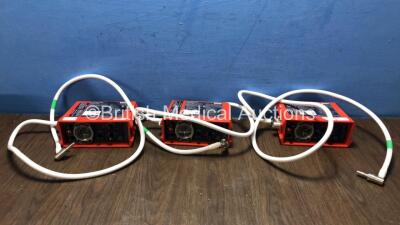 3 x Smith paraPAC 200D MRI Compatible Ventilators with 3 x Hoses *132523 / 0904331 / 0912245*