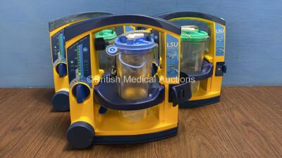 3 x Laerdal Suction Units with Serres Cups and Batteries (All Power Up) *78000400495 / 78250331002 / 78001005031*