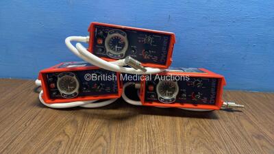 3 x Smith paraPAC 200D MRI Compatible Ventilators with 3 x Hoses