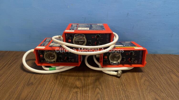 3 x Smith paraPAC 200D MRI Compatible Ventilators with 3 x Hoses