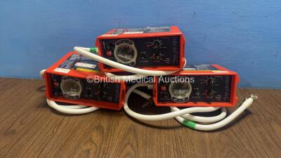 3 x Smith paraPAC 200D MRI Compatible Ventilators with 3 x Hoses