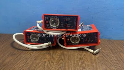 3 x Smith paraPAC 200D MRI Compatible Ventilators with 3 x Hoses